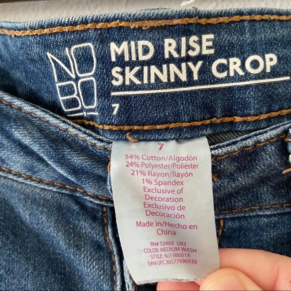 Cropped Skinny Distressed Jeans Size 7 Cotton Blend Multi Button - Picture 6 of 15